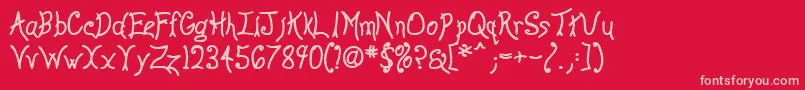 Anywb Font – Pink Fonts on Red Background