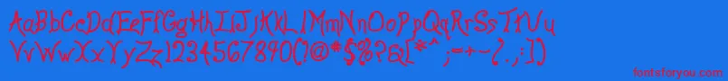 Anywb Font – Red Fonts on Blue Background