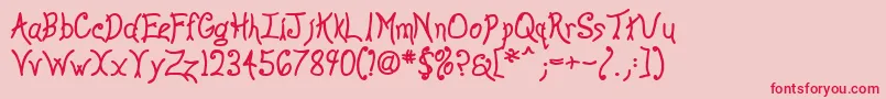 Anywb Font – Red Fonts on Pink Background