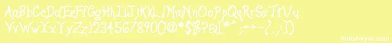 フォントAnywb – 黄色い背景に白い文字