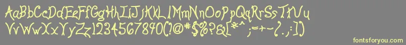 Шрифт Anywb – жёлтые шрифты на сером фоне