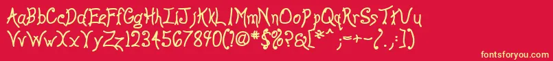 Anywb Font – Yellow Fonts on Red Background