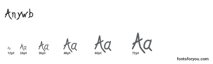 Размеры шрифта Anywb