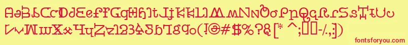 Buttercrumb Font – Red Fonts on Yellow Background
