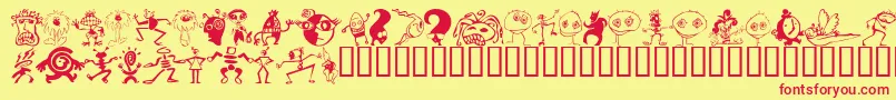 Kookster Font – Red Fonts on Yellow Background