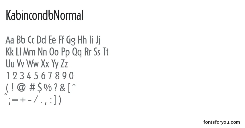 Шрифт KabincondbNormal – алфавит, цифры, специальные символы
