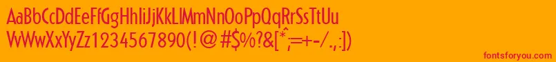 KabincondbNormal Font – Red Fonts on Orange Background