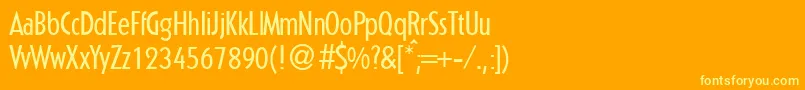 KabincondbNormal Font – Yellow Fonts on Orange Background