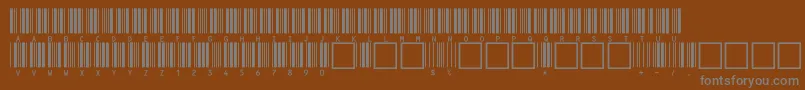 C39hrp36dlttNormal-fontti – harmaat kirjasimet ruskealla taustalla