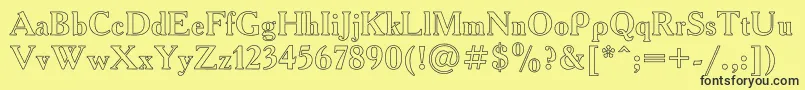 AcademyHoRegular Font – Black Fonts on Yellow Background