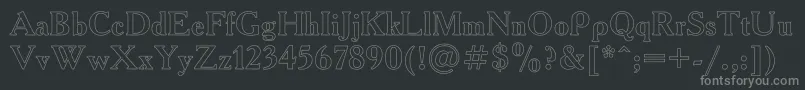 AcademyHoRegular Font – Gray Fonts on Black Background