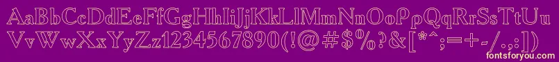 AcademyHoRegular Font – Yellow Fonts on Purple Background