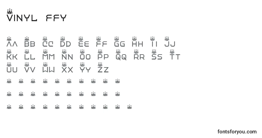 Fuente Vinyl ffy - alfabeto, números, caracteres especiales
