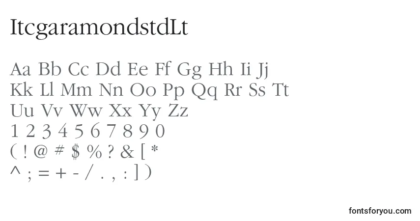 Fuente ItcgaramondstdLt - alfabeto, números, caracteres especiales