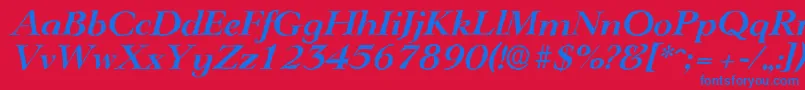 LingwoodantiqueBolditalic Font – Blue Fonts on Red Background