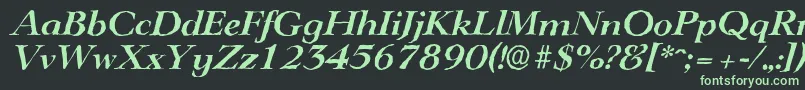 LingwoodantiqueBolditalic Font – Green Fonts on Black Background