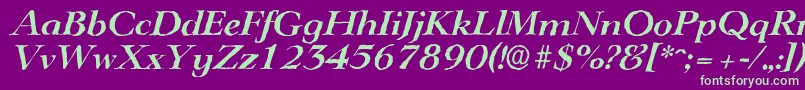 LingwoodantiqueBolditalic Font – Green Fonts on Purple Background