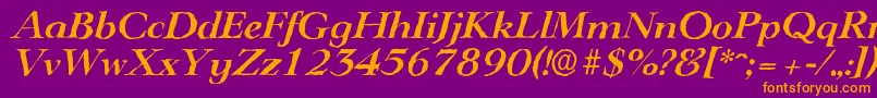 LingwoodantiqueBolditalic Font – Orange Fonts on Purple Background