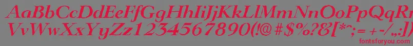 LingwoodantiqueBolditalic Font – Red Fonts on Gray Background