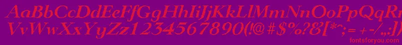 LingwoodantiqueBolditalic Font – Red Fonts on Purple Background