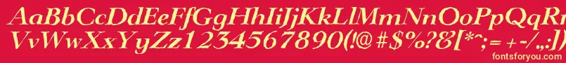 LingwoodantiqueBolditalic Font – Yellow Fonts on Red Background