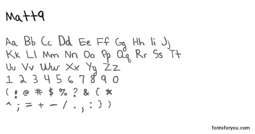 Matt9フォント–アルファベット、数字、特殊文字