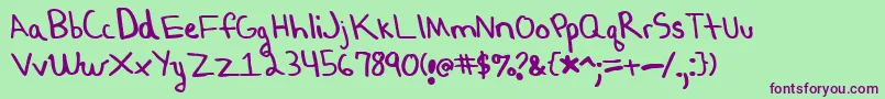Matt9 Font – Purple Fonts on Green Background