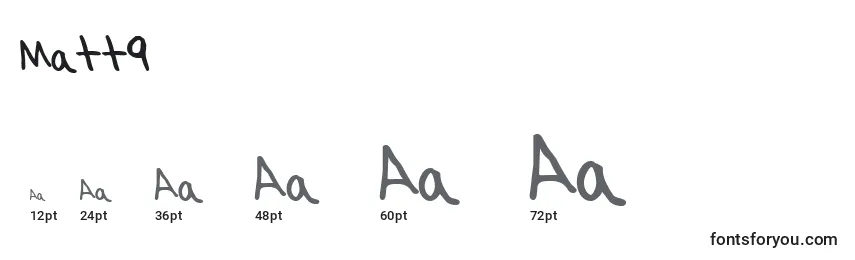 Größen der Schriftart Matt9