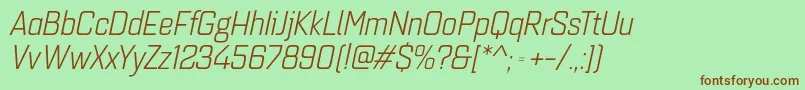 Quarcanormbookitalic Font – Brown Fonts on Green Background