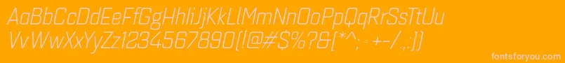 Quarcanormbookitalic Font – Pink Fonts on Orange Background