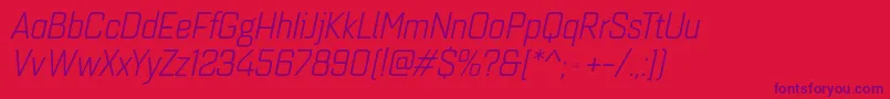 Quarcanormbookitalic Font – Purple Fonts on Red Background