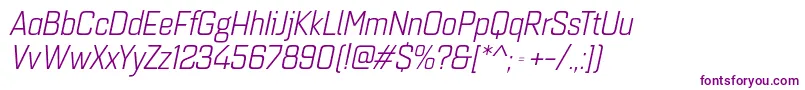 Quarcanormbookitalic Font – Purple Fonts on White Background