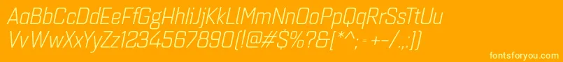 Quarcanormbookitalic Font – Yellow Fonts on Orange Background