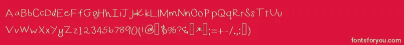 Curlygirl Font – Green Fonts on Red Background