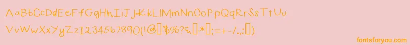Curlygirl-Schriftart – Orangefarbene Schriften auf rosa Hintergrund