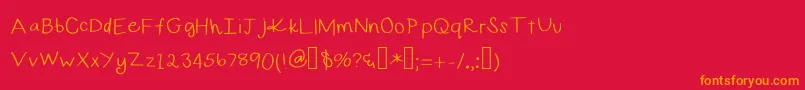 Curlygirl Font – Orange Fonts on Red Background