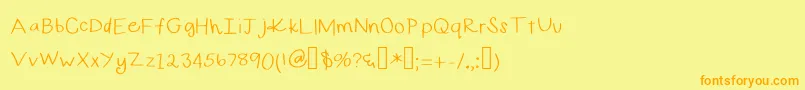 Curlygirl Font – Orange Fonts on Yellow Background