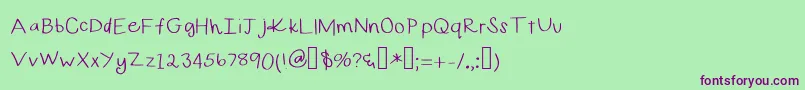 Curlygirl Font – Purple Fonts on Green Background