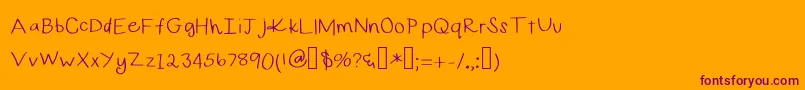Curlygirl Font – Purple Fonts on Orange Background
