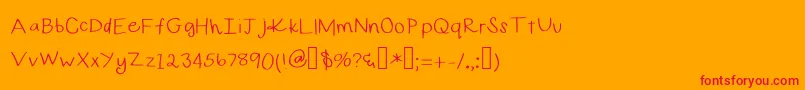 フォントCurlygirl – オレンジの背景に赤い文字