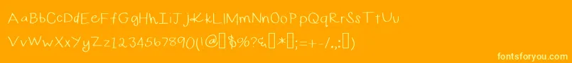 Curlygirl-Schriftart – Gelbe Schriften auf orangefarbenem Hintergrund