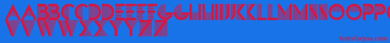 SandreRegular Font – Red Fonts on Blue Background