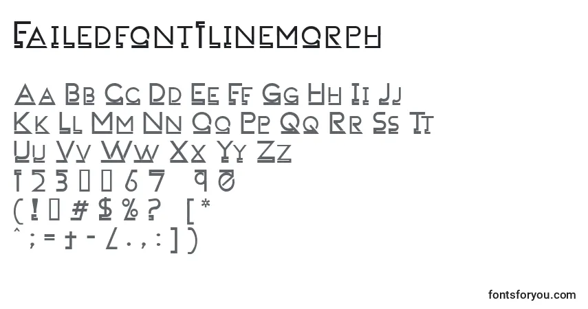 A fonte Failedfont1linemorph – alfabeto, números, caracteres especiais