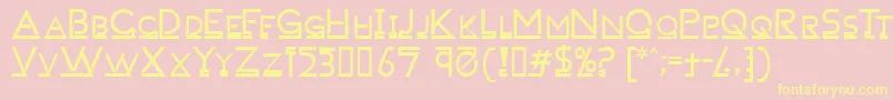 Failedfont1linemorph-Schriftart – Gelbe Schriften auf rosa Hintergrund