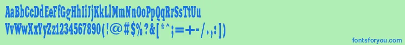 Шрифт Xeniawesternctt – синие шрифты на зелёном фоне