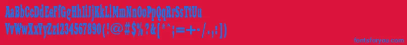 フォントXeniawesternctt – 赤い背景に青い文字