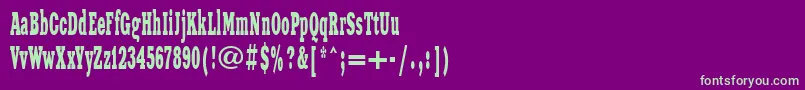 Xeniawesternctt-fontti – vihreät fontit violetilla taustalla