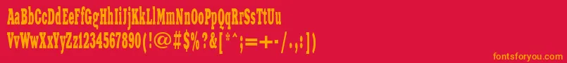 フォントXeniawesternctt – 赤い背景にオレンジの文字