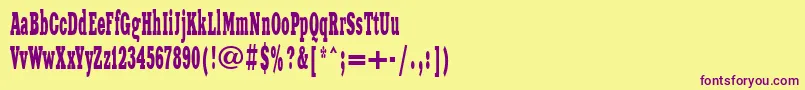 Xeniawesternctt-fontti – violetit fontit keltaisella taustalla