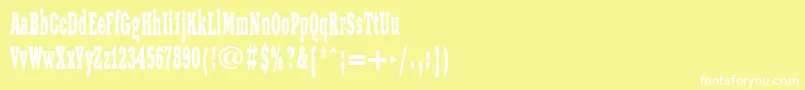 Шрифт Xeniawesternctt – белые шрифты на жёлтом фоне